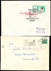 Postkrieg, DDR, 60er Jahre, 5 Briefe mit untersch. Frankaturen, roter ...