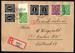 1946, 27.4., 42 Pf. mit 6 weiteren Werten (dabei 15 Pf. ORdgz) auf ...