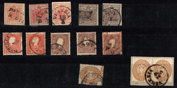 Lot von 13 gestempelten Werten, dabei Mi.Nr. 18 sowie waag. Paar Nr. ...