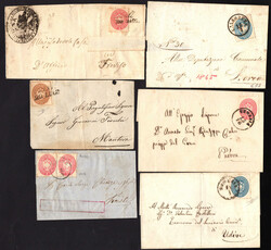 1863/64, 5 Briefe und 1 Vorderseite mit teils versch. Frankaturen und ...