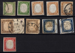 kl. Lot von 10 ungebrauchten bzw. gestempelten Werten, dabei auch ...