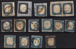 20 C., 15 Werte in versch. Farbnuancen, gestempelt, dabei auch ...