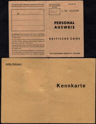 kl. Dokumentenposten von 2 Personen, dabei Kennkarte 1947, Ausweis ...