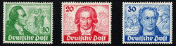 Goethe, komplett, postfrisch, 2 Werte bügig, KW 320,-
