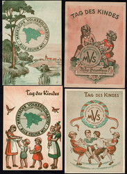 SBZ, 4 farbige Propaganda-AK "Volkssolidarität", alle mit SSt. ...