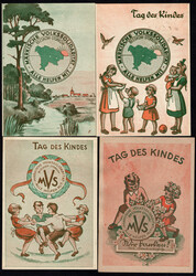 SBZ, 4 farbige Propaganda-AK "Volkssolidarität", alle mit SSt. ...