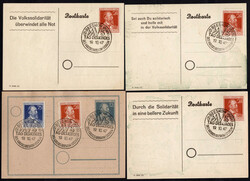 SBZ, 4 farbige Propaganda-AK "Volkssolidarität", alle mit SSt. ...