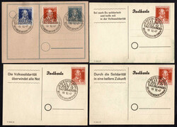 SBZ, 4 farbige Propaganda-AK "Volkssolidarität", alle mit SSt. ...