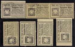 7 Telefonbillets, davon 2 ungebraucht ohne Gummi mit ...