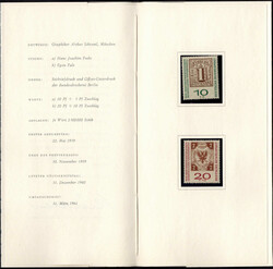 1959, Minister-Präsent-Klappkarte mit Unterschrift des Postministers ...