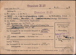 1946, 4.2., 5 Pf. Ziffern, 8 werte als MeF auf seltener ...