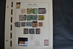 Baden, ungebr./gest. Sammlung mit ca. 100 Werten auf 2 VD-Blättern ...
