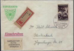1951, 50 Fr. Volkshilfe auf R-Brief mit SSt., gepr. Ney, KW 450 ...