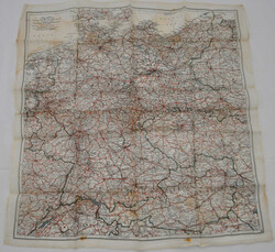 DR, Landkarte mit den Grenzen bis 1945, farbig auf Seide gedruckt, ca ...