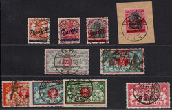 1920/23, kl. gestempeltes Lot von 10 Werten, alle geprüft, KW ca. ...