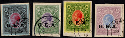 1917, 2/5 R. Georg V., mit Aufdruck G.E.A., je auf Briefstück, KW ca ...