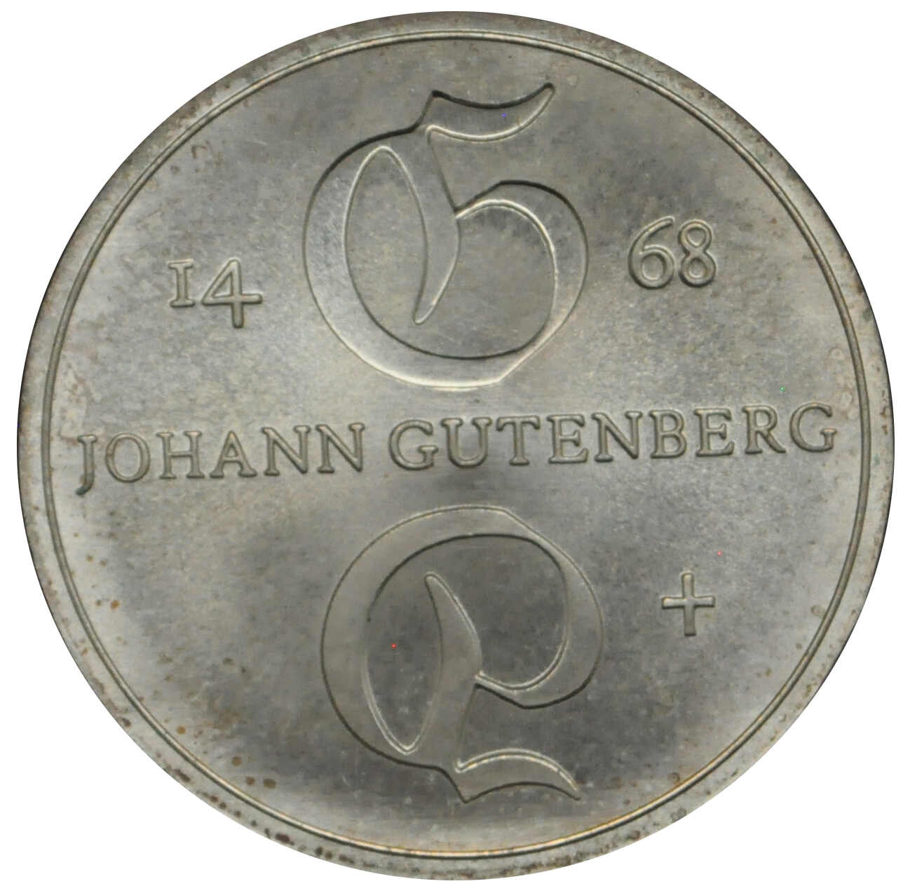 1968, 20 M. Gutenberg, vz./st., aus Abo mit ZertifikatAutomatically ...