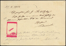 1932, 11.4., Versuchsrakete V 11, österr. Bild-GA mit Masch.-stempel ...
