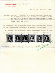 1934, Papst Pius XI., kompletter Aufdrucksatz, ungebraucht, Expertise ...