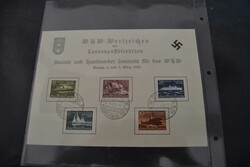 1939, WHW-Gedenkblatt mit Ausgabe Schiffe von 1938, sehr gute ...