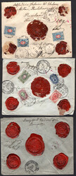 1894/1908, Lot von 6 R-Briefen nach Deutschland mit intr. Frankaturen ...