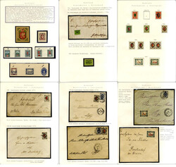 Russland, Wendische Kreispost, Spezialsammlung auf 6 Seiten und einer ...