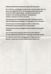 1805, 23. Febr., Postschein aus Bremen für einen Wertbrief nach ...