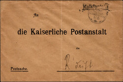 1906, 11.10., Wanderstempel "Kalkfontein" auf Postsache, Umschlag ...