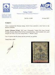 1863, (20) Pa. schwarz a. gelb, dünnes Papier, Expertise Yakup Nakri ...