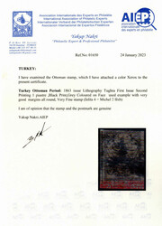 1863, (1) Ghr. schwarz a. graulila, dünnes Papier, Expertise Yakup ...