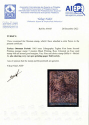 1863, (5) Ghr. schwarz a. rot, gestempelt, Expertise Yakup Nakri AIEP ...