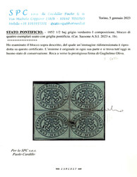 1852, 1/2 Baj. schwarz a. grünlichgrau, gestempelter 4er-Block, ...