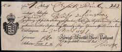 1841, 3.3., Postschein von Tübingen nach Konstanz, gute ...
