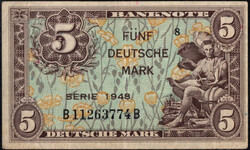 1948, 5 Deutsche Mark, Erh. II (Rosenberg Nr. 236a,B)Automatically ...