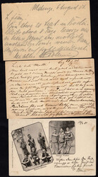 DOA, 1892/1910, kl. Lot von 5 Belegen, dabei meist Ganzsachen und 1 ...