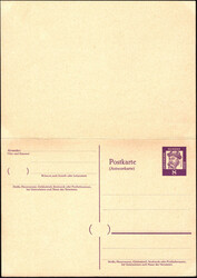 1961, 12.1., 8/8 Pf. Bed. Deutsche Doppelkarte mit benutztem ...