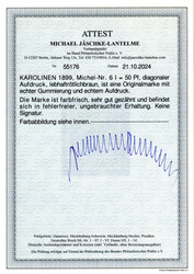 50 Pfg., diagonaler Aufdruck, ungebraucht mit Originalgummi, sauber ...