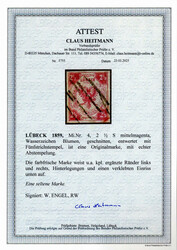 1859, 2 1/2 Sch. mittelmagenta, geschnitten, entwertet mit ...