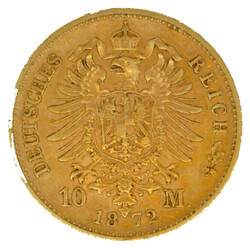 1872, 10 M. Gold "Karl", F, 3,58g (fein), ssAutomatically generated ...