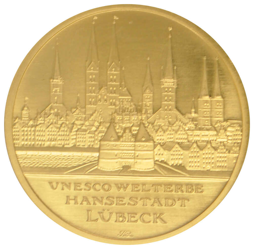 2007, 100 Euro Gold "Lübeck", G, 15,5g (fein), kl. Rotpunkt, ...