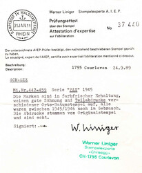1945, PAX-Satz, komplett, gestempelt, Attest Liniger (09/89), KW 1000 ...