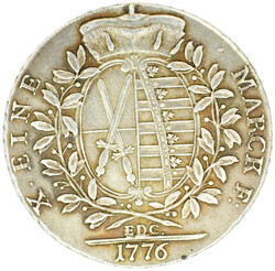 1776, Taler Friedrich August, EDC, Henkelspur, sonst ssAutomatically ...