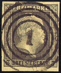 "1" (Aachen) zentr. Nummernstempel Type II, III, IV(2) und VI, alle ...