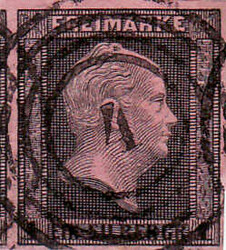 "4" (Adenau) zentr. auf breitrandiger 1 Sgr. schwarz a. rosa