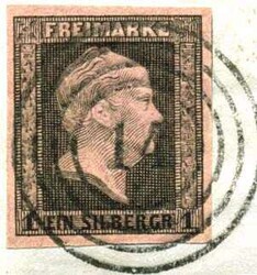 "14" (Allenburg) ideal zentr. auf 1 Sgr. schwarz a. rosa, kl. Bfst., ...