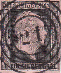 "21" (Altdamm) ideal zentr. auf 1 Sgr. schwarz a. rosa, breitrandig