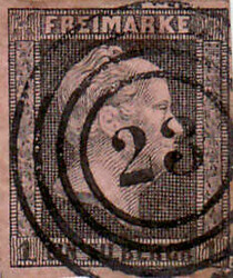 "23" (Altefähre) sauber auf 1 Sgr. schwarz a. rosa, voll-/breitrandig