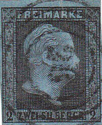 "26" (Altenberge) zentr. auf 2 Sgr. schwarz a. blau, voll-/breitrandig