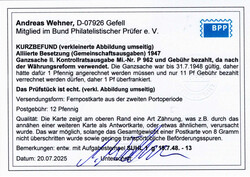 1948, 19.7., 12 Pf. Ganzsache als "Formular" aufgebraucht mit "Geb ...