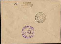 1948, 10.7., Mahlow, portoger. R-Brief mit Aufdruck 3mal 12 Pf. HB Nr ...